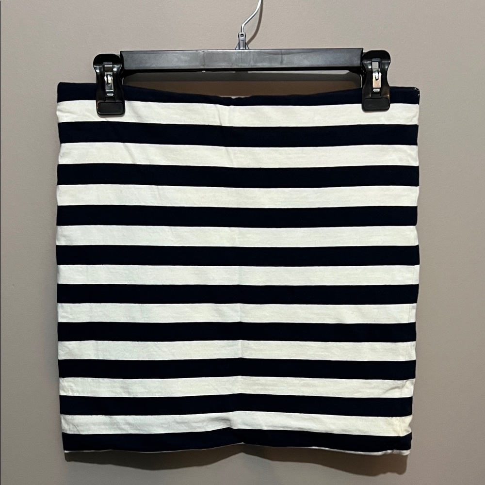 (3 for $30) Navy and White Striped Mini Skirt